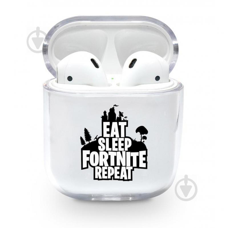 Прозрачный силиконовый чехол Apple AirPods с рисунком - Fortnite (KAP1165)
