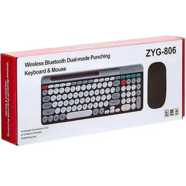 Комплект беспроводной клавиатура с мышью RIAS ZYG-806 Grey/Black (3_04734) - фото 7