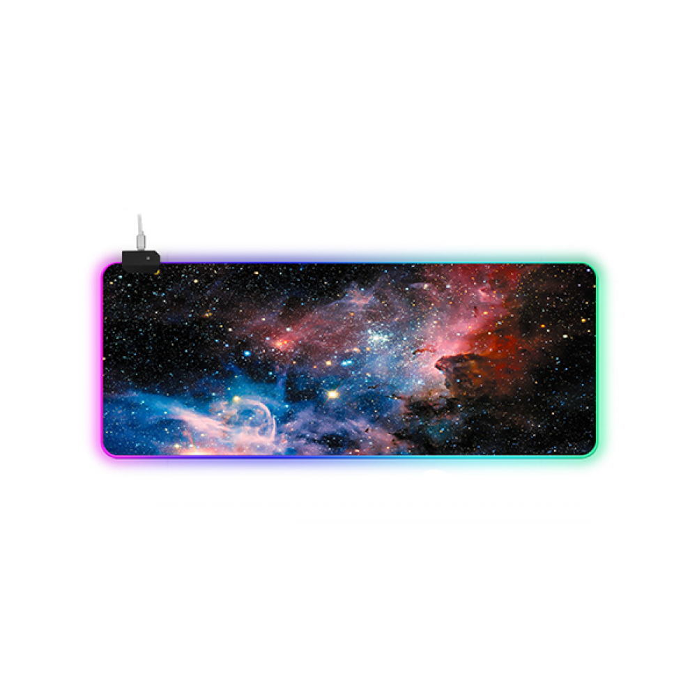 Игровая поверхность для компьютерной мыши и клавиатуры UKC G-612 RGB с подсветкой 80х30 см (3256)
