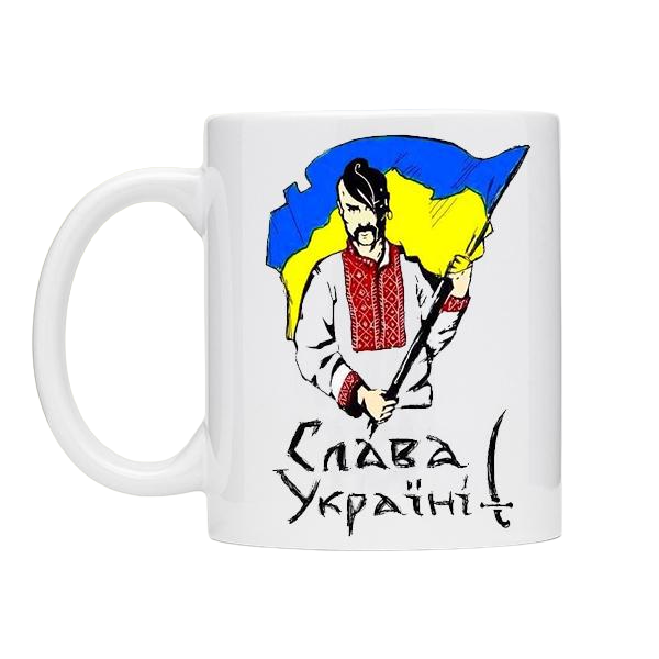 Чашка с принтом "Слава Україні" Белый (12261281)