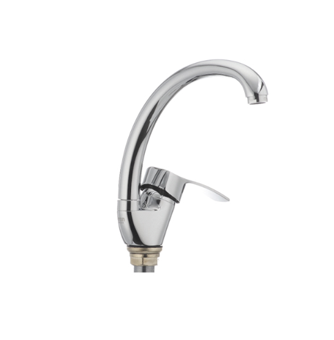 Смеситель для кухни Cron FOCUS-777 с высоким изливом однорычажный цинковый сплав Хром (b-CR0023) - фото 2