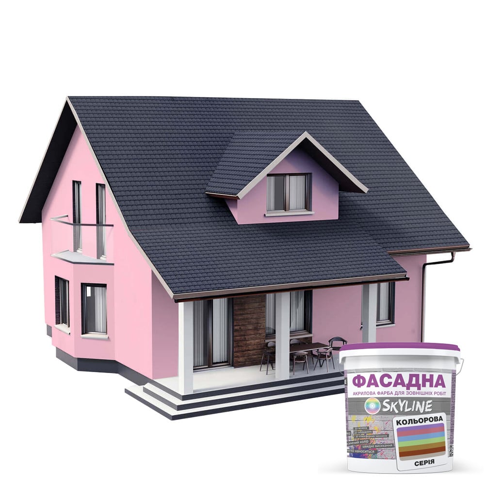 Фарба акрил-латексна фасадна Skyline 0530-R 3 л Ніжно-рожевий (650c0ccc4bc23147a0718ac8) - фото 3 Фарба акрил-латексна фасадна Skyline 0530-R 3 л Ніжно-рожевий (650c0ccc4bc23147a0718ac8) - фото 3