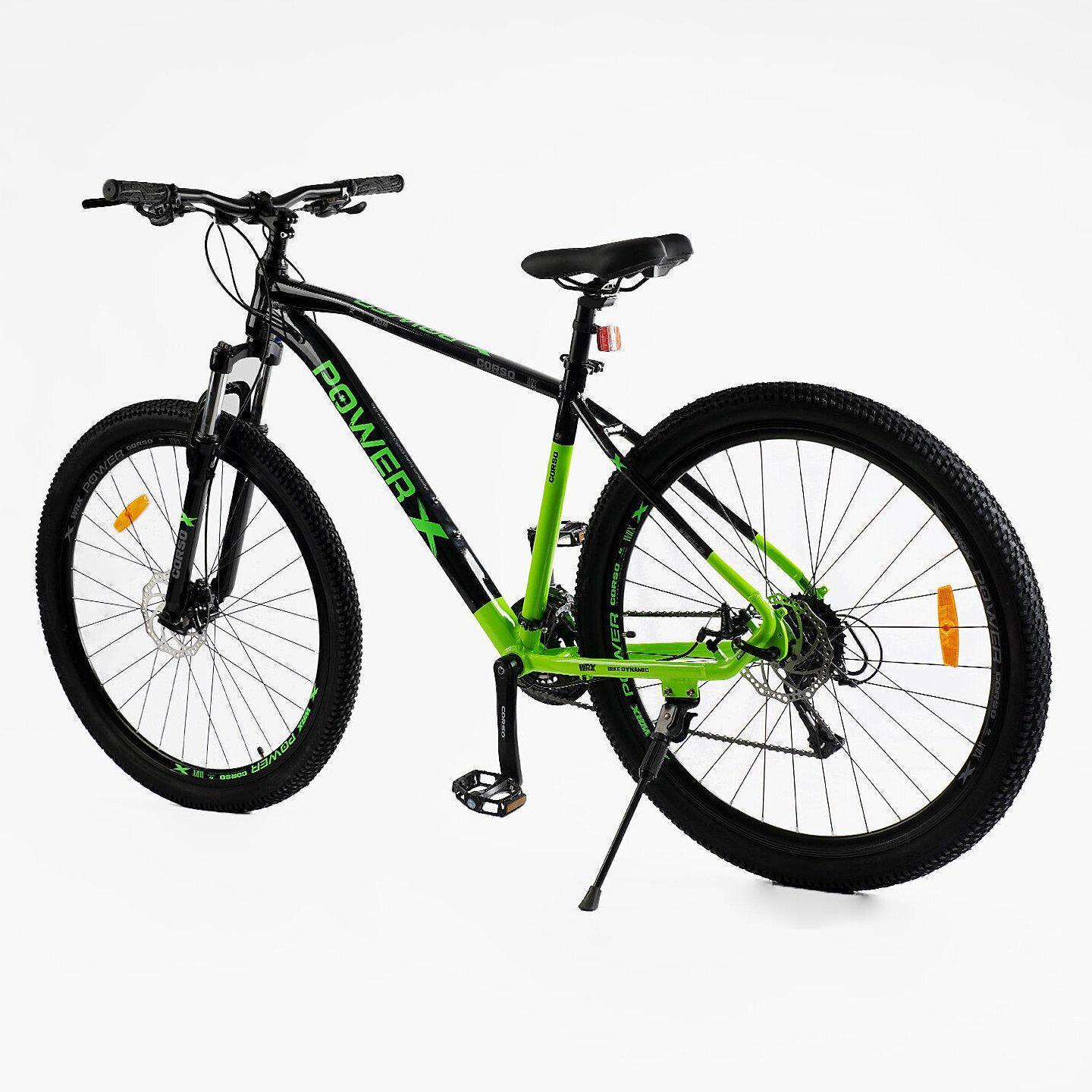 Велосипед горный алюминиевый Corso X-Power 29" рама 19" Черно-зеленый - фото 3 Велосипед горный алюминиевый Corso X-Power 29" рама 19" Черно-зеленый - фото 3