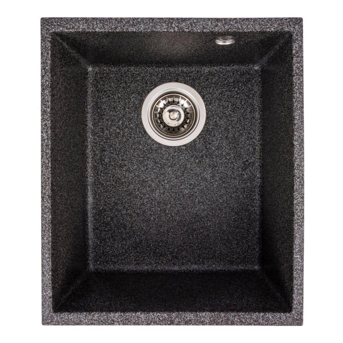 Мойка гранитная Valeso Roxy врезная прямоугольная матовая 370х440 мм Графит