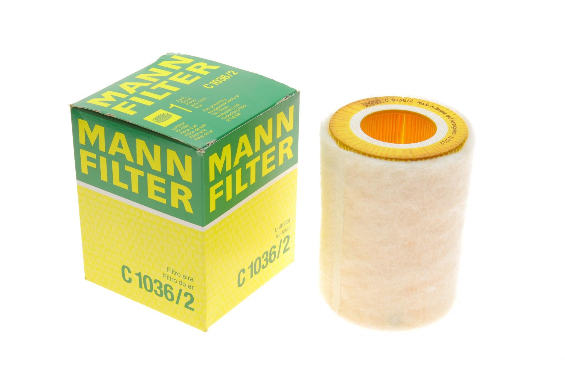Фильтр воздушный Mann-Filter для Smart City-Coupe/Cabrio/Fortwo 0,6 02-07/Roadster 0,7 03-05 с поролоном (C 1036/2)