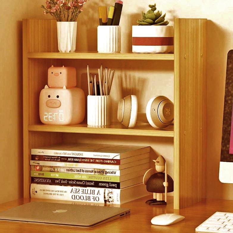 Полка-надстройка настольная из дерева Орвен карри (АКД-013003)