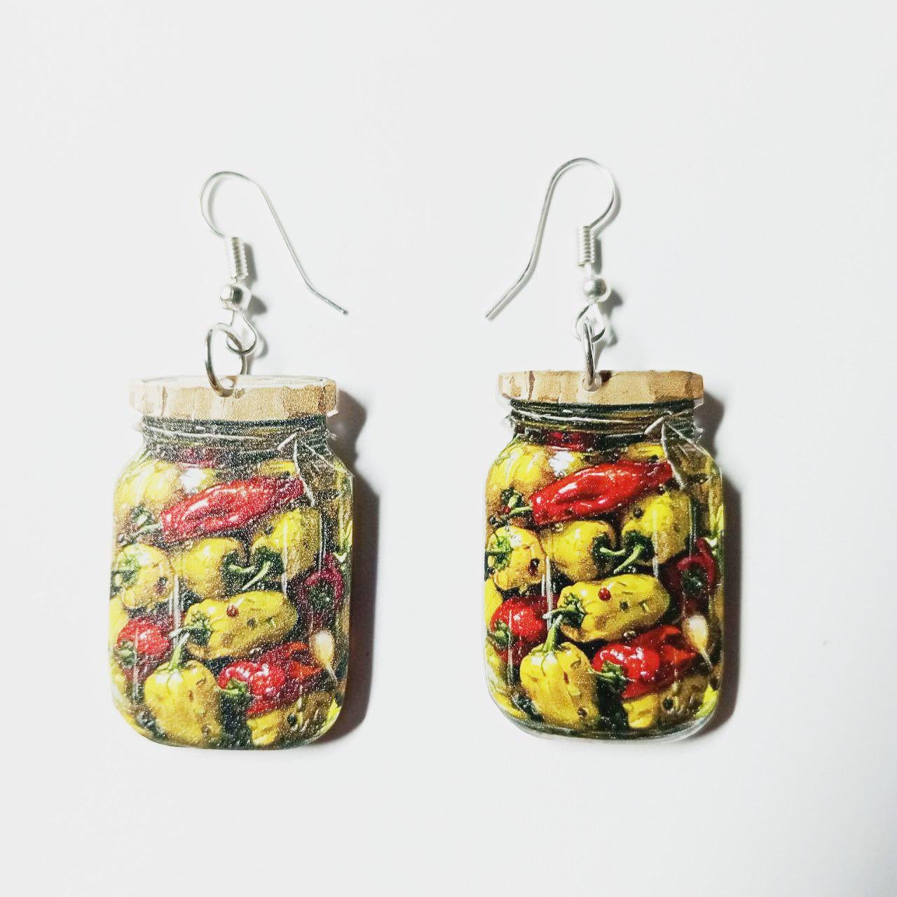 Серьги женские в виде банок маринованного перца (2449286184)