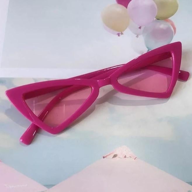 Очки детские треугольные стильные солнцезащитные Малиновый