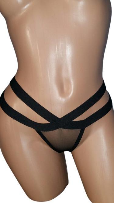 Стрінги декоровані резинками S/L Чорний (Т-0778-Ч)