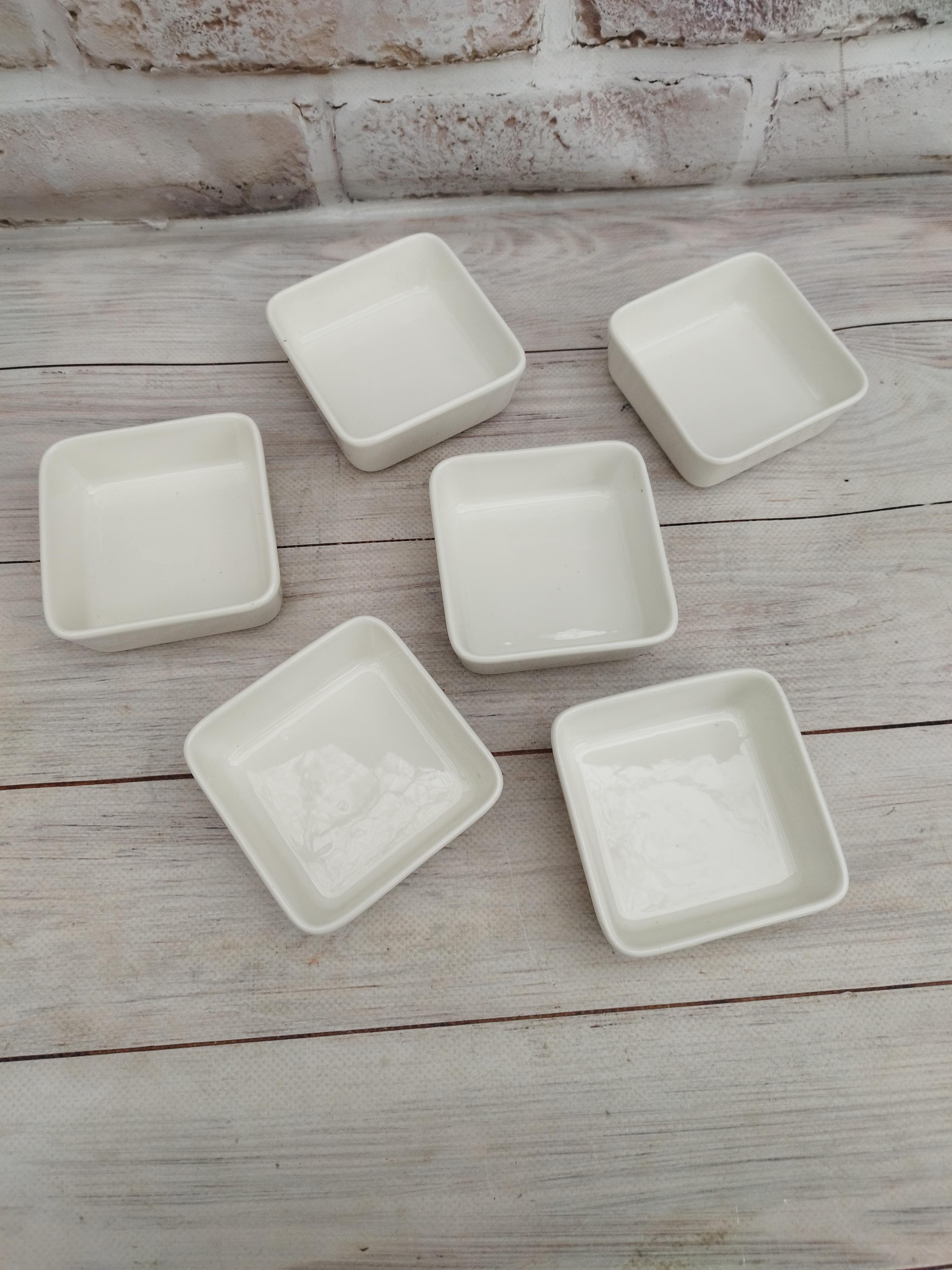 Набор соусниц Stenson MC5102-6 керамика 8,5х3,5 см Белый (MC5102-6)