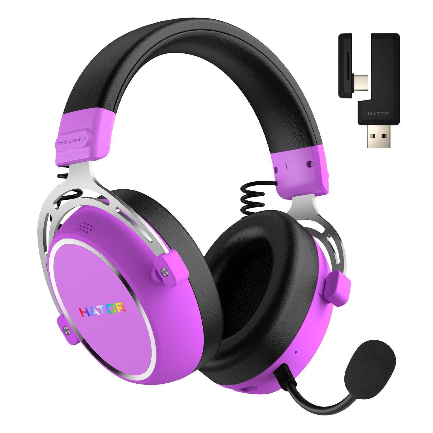 Наушники беспроводные Hator Hypergang 3 Wireless Bluetooth 5.3 и USB-ресивер Violet (ESH52)