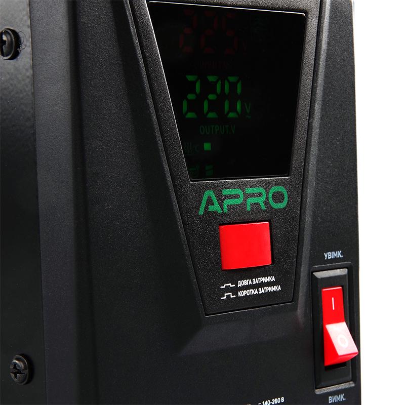 Стабілізатор напруги релейний Apro AVR-1000 800 Вт (12660) - фото 4