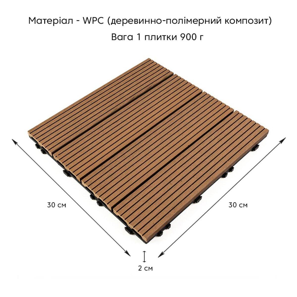 Плитка композитна WPC 30х3х2 см Бежевий - фото 2