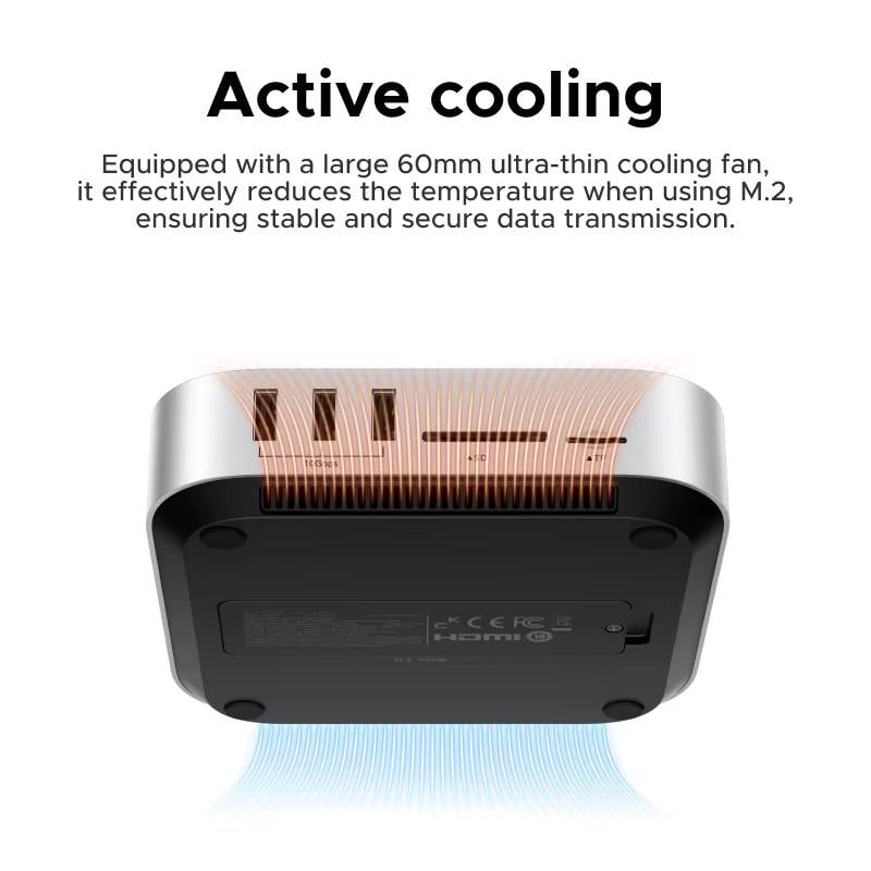 Док-станция UGREEN CM887 для Mac Mini M4/M4 Pro два порта Type-C на M.2 NVMe SSD 40 Gbps HDMI 8K Pro Grey (95503A) - фото 6