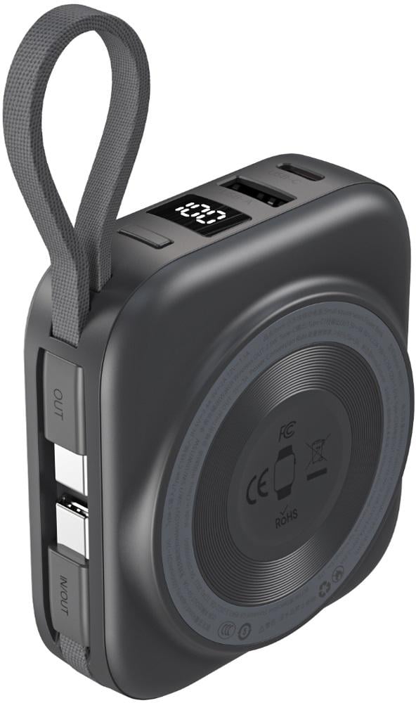 Повербанк Choetech Magnetic Wireless 10000 mAh 22,5W PD USB Type-C Build Type-C Apple Watch charger Black (B697C-BKGY)