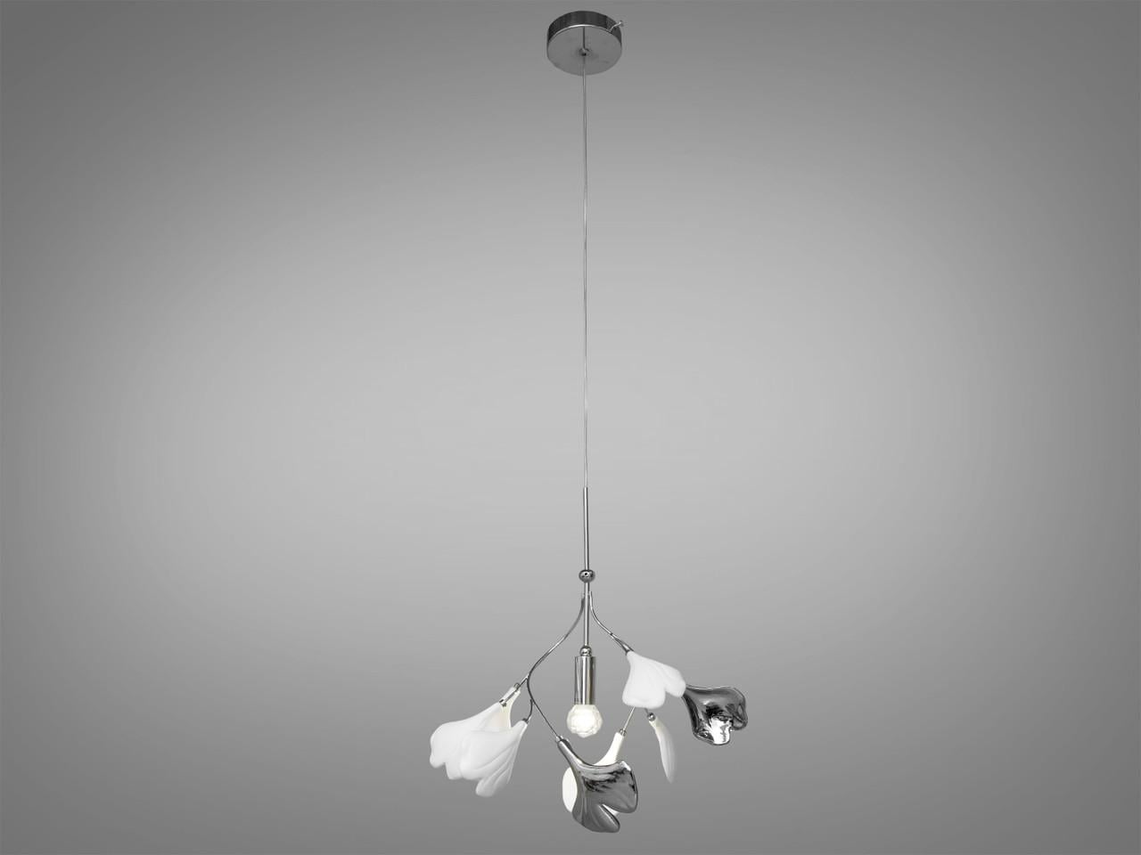 Люстра с фарфоровыми элементами в спальню Хром (7161-1PHR-LS)