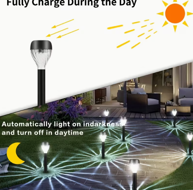 Садовий світильник на сонячній батареї для газону Холодне біле світло (1709) - фото 5 Садовий світильник на сонячній батареї для газону Холодне біле світло (1709) - фото 5