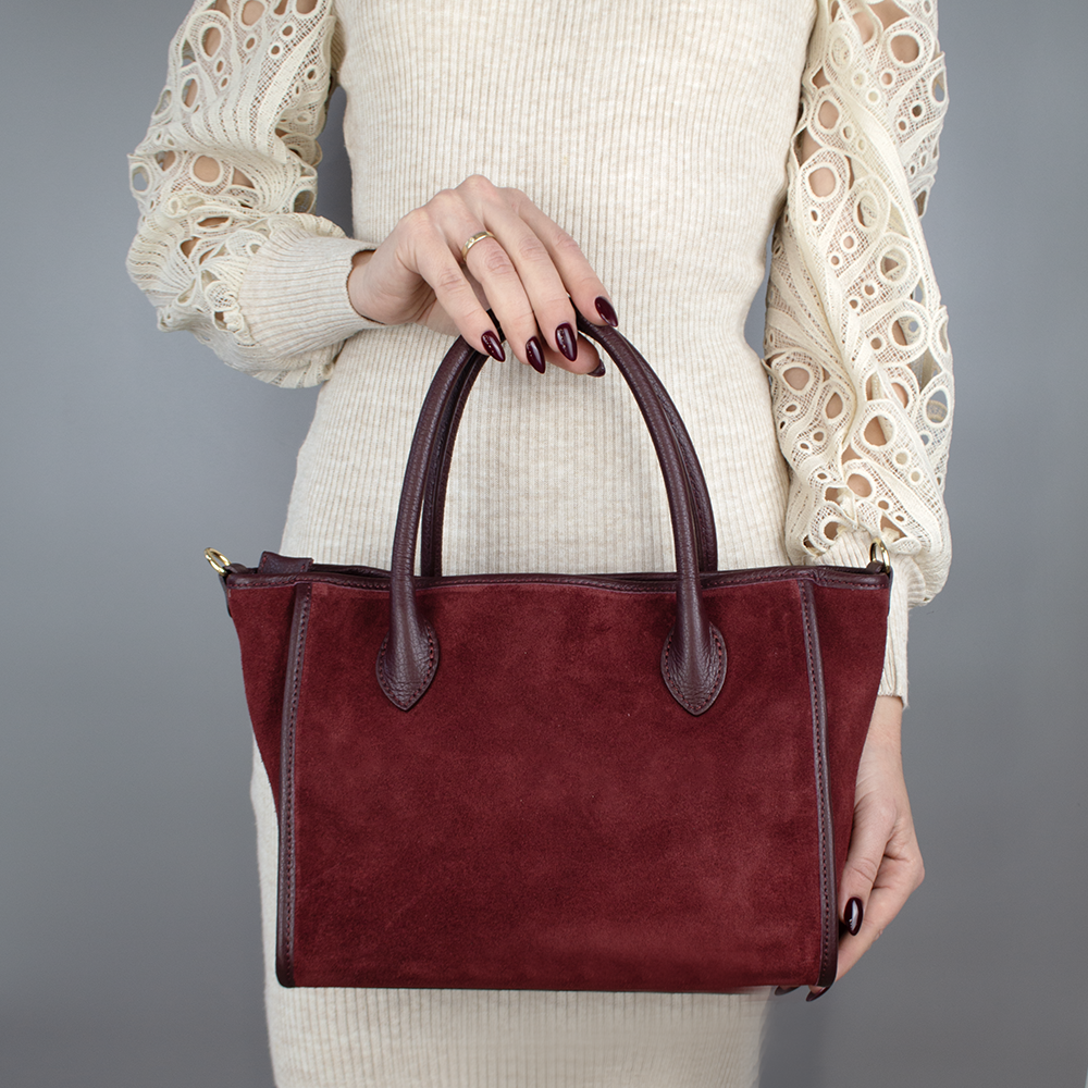 Сумка женская замшевая Virginia Conti 03756 с 2 ручками Бордовый (2423635559) - фото 2