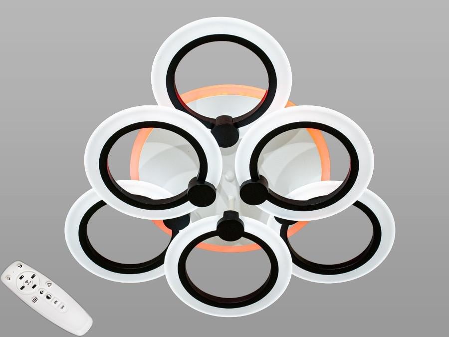 Люстра стельова з дімером та LED підсвічуванням 85W A8022/3/3BK 3col dim EcoLed