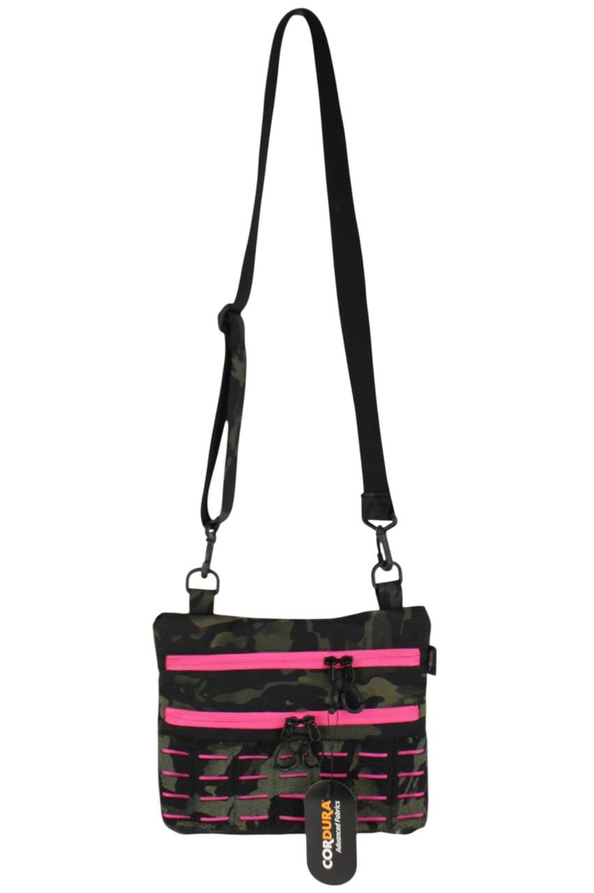 Сумка тактична через плече Milcore Трапеція Чорний мультикам з рожевим (3593043)