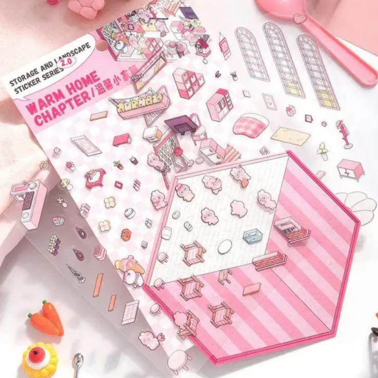 Наклейки 3D для створення міні кімнат з капібарою 4в1 з пінцетом - фото 4 Наклейки 3D для створення міні кімнат з капібарою 4в1 з пінцетом - фото 4