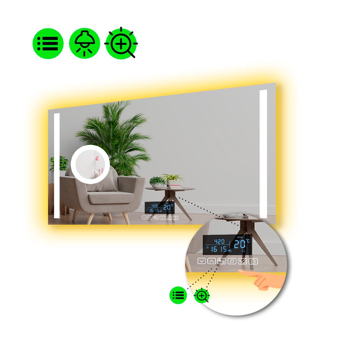 Зеркало с LED подсветкой Adelita с Smart-блоком 110x70 см (8995280)