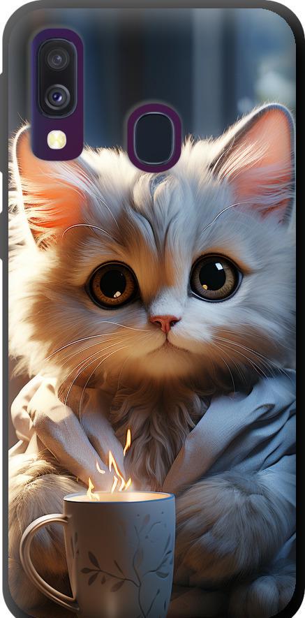 Чехол на Samsung Galaxy A40 2019 A405F White cat (5646b-1672-42517)