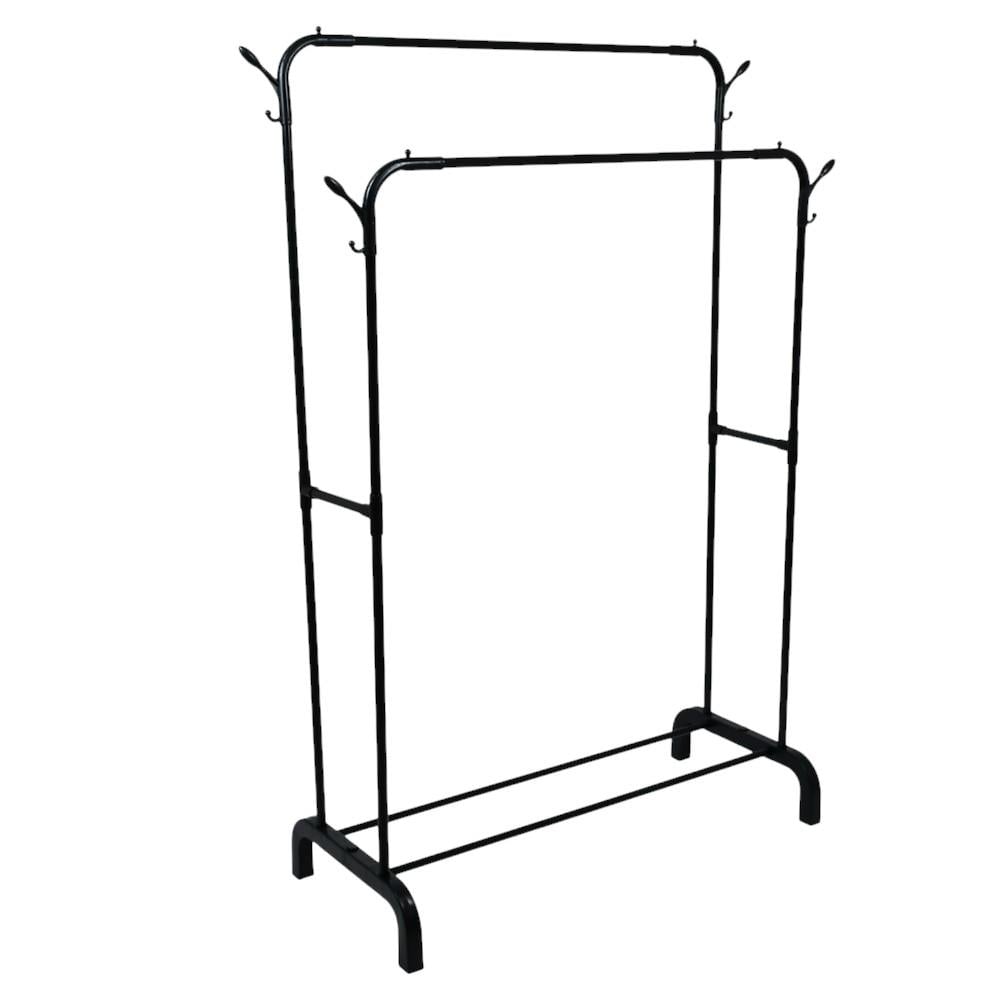 Вішалка-стійка напольна Stenson R88772-BL з 2 перекладинами 110х40х150 см Чорний (2e282491)