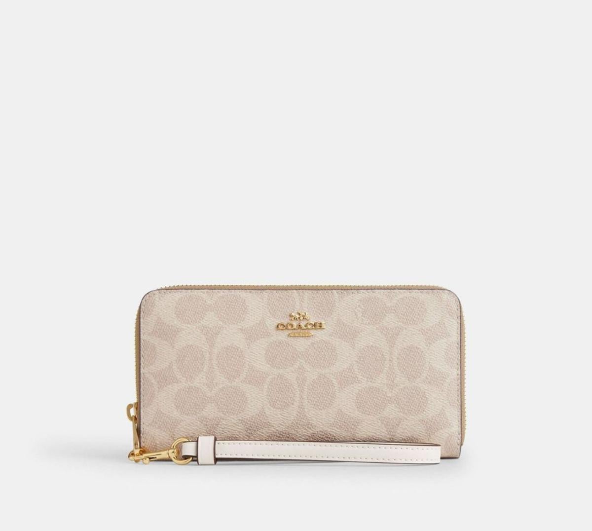 Гаманець жіночий Coach Long Zip Around Wallet In Signature Canvas CW778