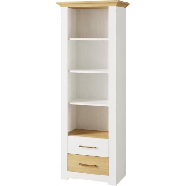 Стеллаж открытый 2Ш Світ Меблів Валерио ДСП Белый Дуб Каменный