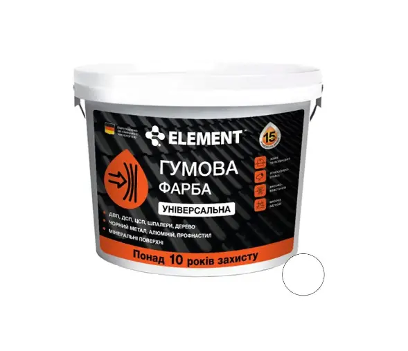 Краска резиновая универсальная Element база А 3,5 кг Белый (2594864203)
