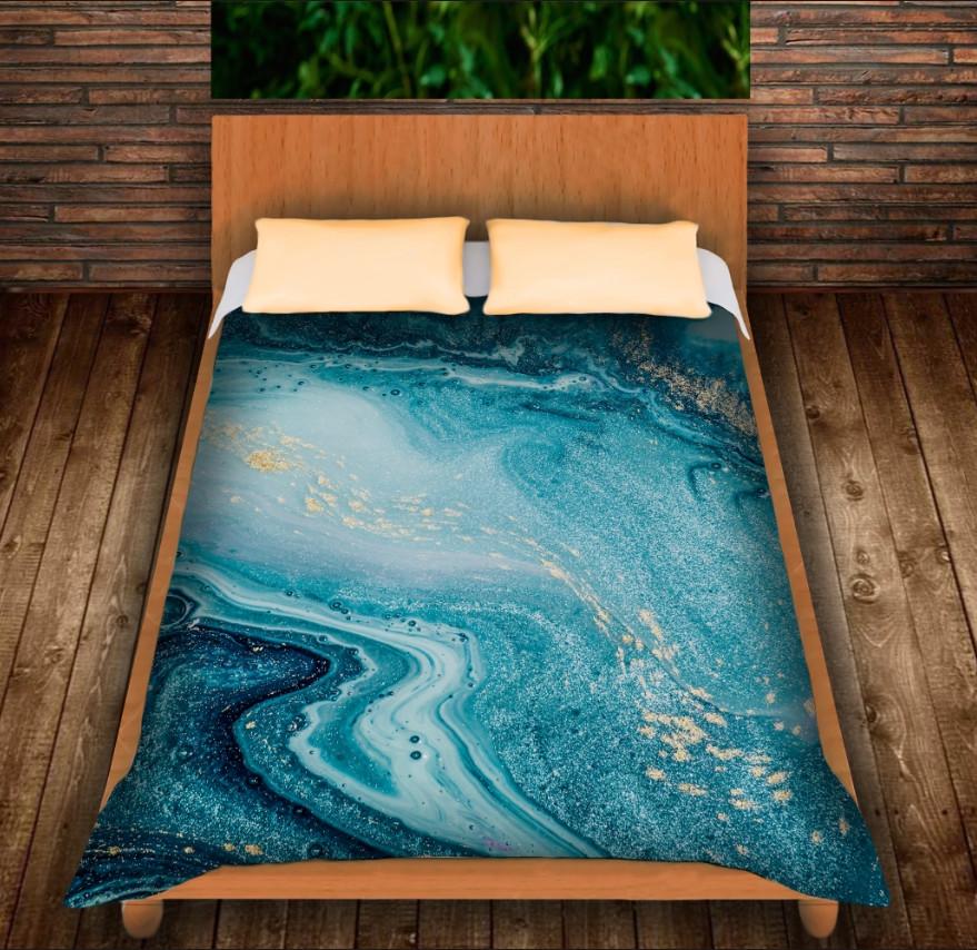 Плед с 3D принтом Синий малахит 150x200 см (epi_0189)