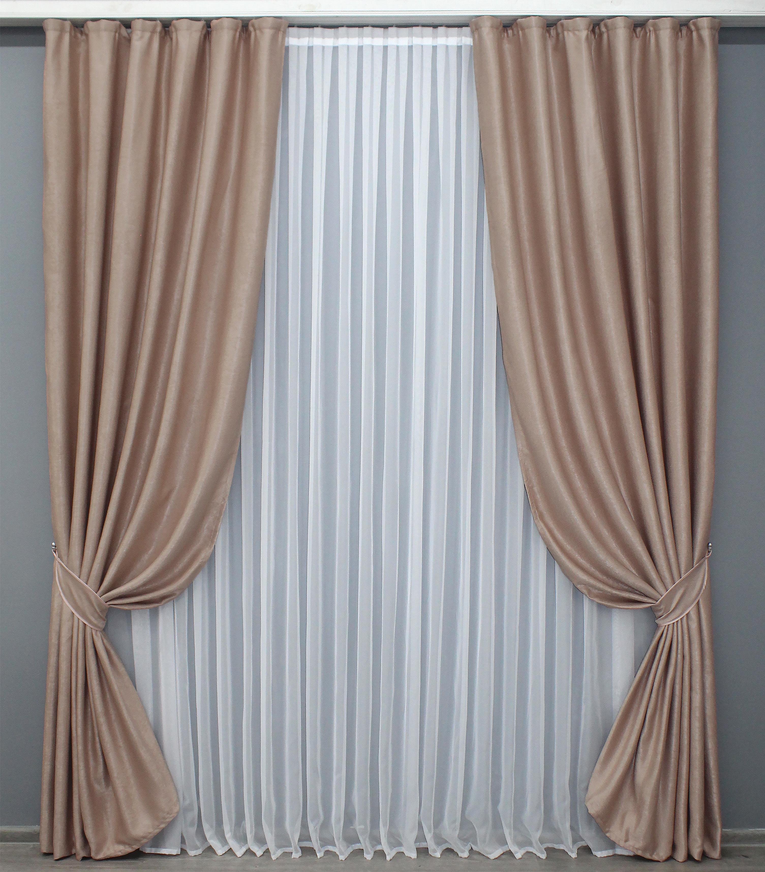 Комплект готовых штор VR-Textil Парма №1334ш 150х270 см 2 шт. Пудровый (33-0193) Комплект готовых штор VR-Textil Парма №1334ш 150х270 см 2 шт. Пудровый (33-0193)