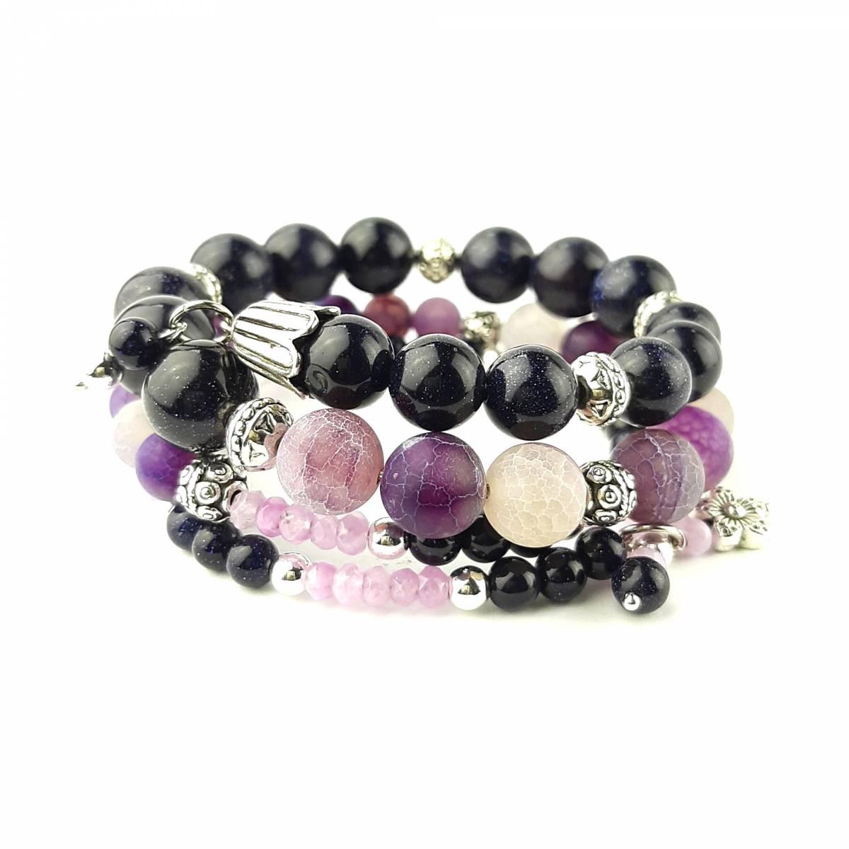 Браслет DARSANA Эльза из натуральных камней авантюрин/агат/аметист (DRSU068) Браслет DARSANA Эльза из натуральных камней авантюрин/агат/аметист (DRSU068)