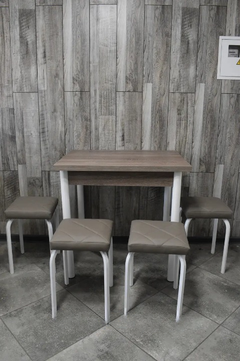Кухонний комплект Оскар стіл розкладний/табурети 4 шт. Tutti Lux 60х80/80х120х75 см Трюфель/Сірий (28375027)