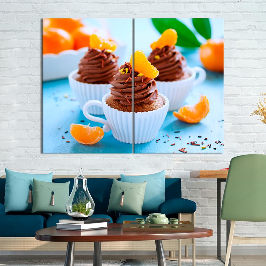 Настінний декор Кекси з шоколадним кремом і мандарином 71x51 см (A314-2)