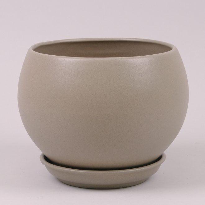 Горшок керамический Flora Шар крошка 4,1 л Капучино (10666)