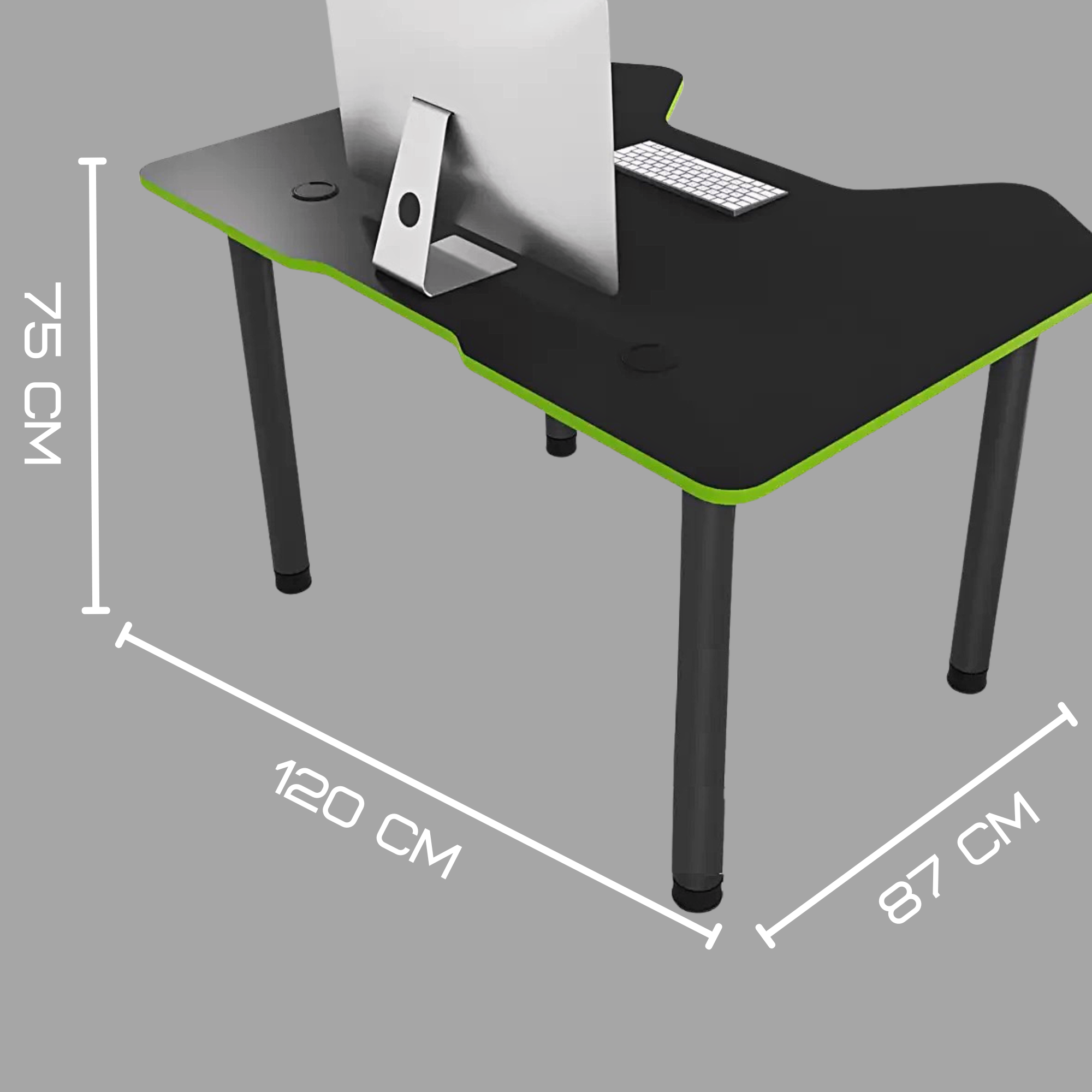 Комп'ютерний стіл геймерський з вирізом Comfort Joystick Чорний (CN-JOY12G) - фото 2