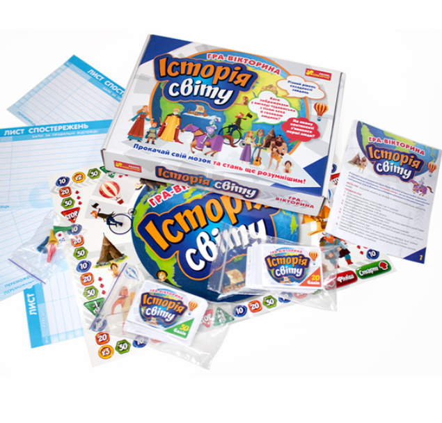 Настольная игра-викторина История мира Утро игровое поле/фишки/кубик (12120141) - фото 3