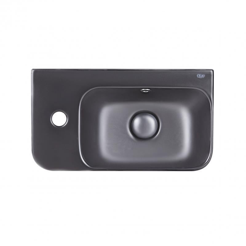 Раковина Q-tap Tern с донным клапаном Matt Black QT17115117LMB