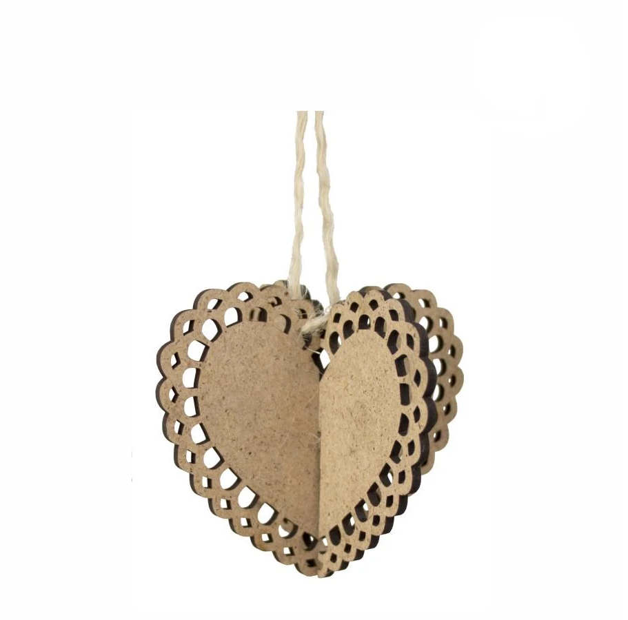 Заготовка для декупажа Rosa Talent Сердце ажурное 3D 2 МДФ 10х10 см 2 шт. (4820149908748)