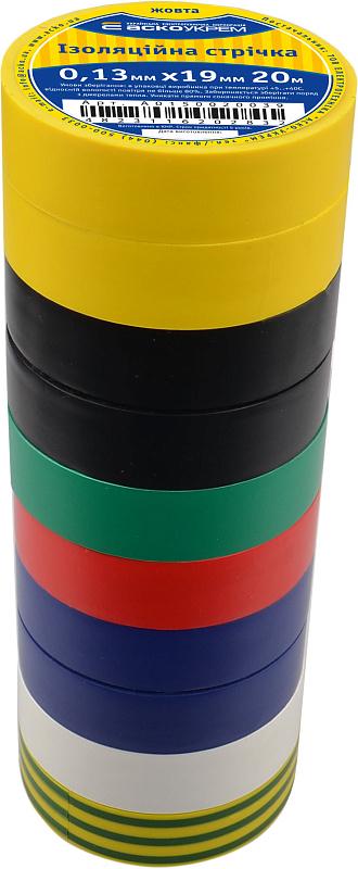 Набор изоляционных лент АСКО-УКРЕМ ПВХ 19x0,13 мм 20 м 7 цветов 10 шт. (A0150020023)