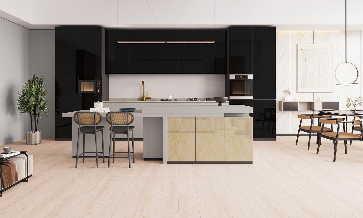 Кромка AGT 677-P231 ПВХ 22x0,8 мм Галактика черная глянецевый (19848) - фото 2