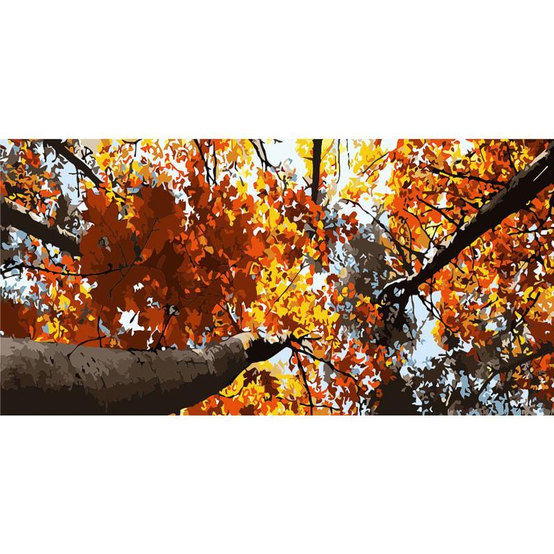 Картина за номерами Strateg Преміум Золото дерев Strateg 50х25 см (WW060)