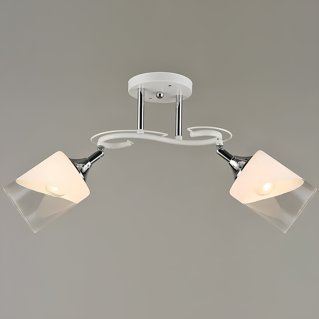 Люстра Svet с двумя поворотными плафонами под лампу Е27 Хром (SR-N4861/2 WT+CH)