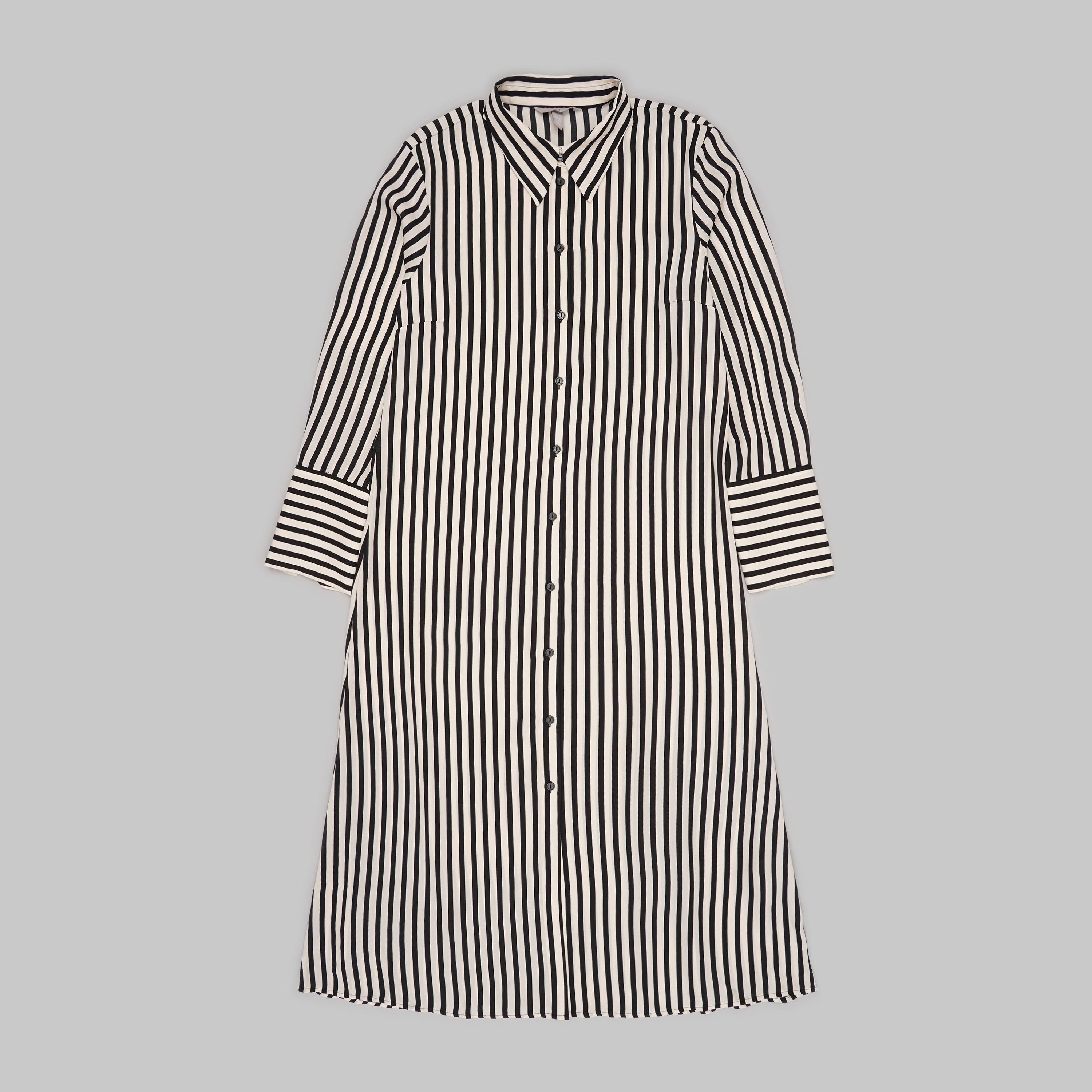 Сукня-сорочка H&M Смужка M Молочно-чорний (А19091129134)