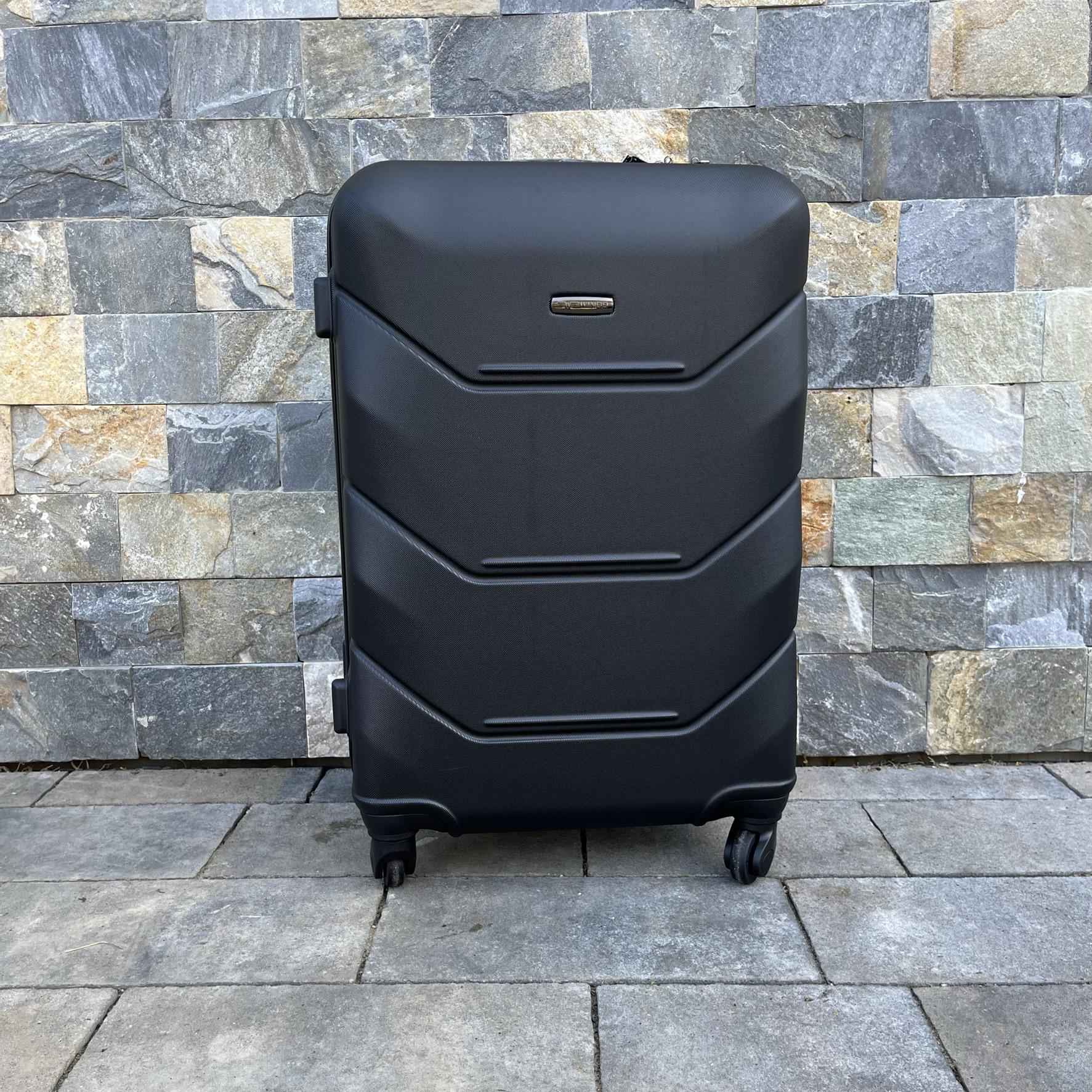 Валіза дорожня Wings 147 з полікарбонату М 65х43х26 см Чорний (10880476) - фото 7