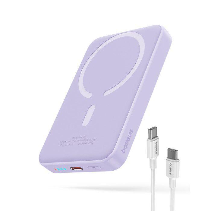 Повербанк BASEUS Magnetic Mini Air Wireless Fast Charge 10000mAh 20W с кабелем Purple (P10059001513-00)
