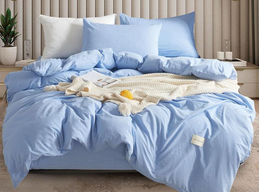 Постельное белье Vie Nouvelle Washed cotton евро на резинке вареный хлопок 200х220 см (W17E180)