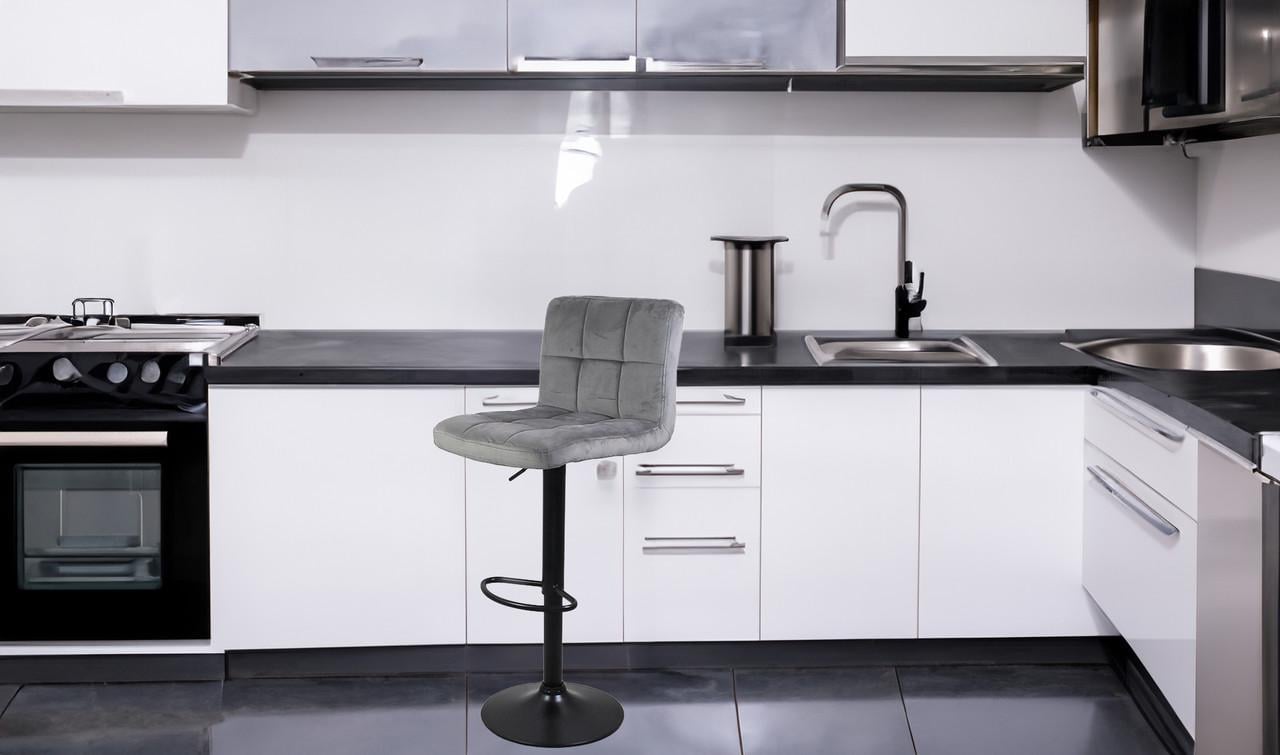 Барний стілець Just Sit Hoker MONZO-VELVET Темно-сірий з чорною ніжкою (2616433186) - фото 2 Барний стілець Just Sit Hoker MONZO-VELVET Темно-сірий з чорною ніжкою (2616433186) - фото 2